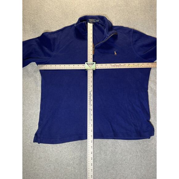 Polo Ralph Lauren Sweater Mens M Blue Estate Rib 1/4 Zip Pullover Sweatshirt - Picture 4 of 10